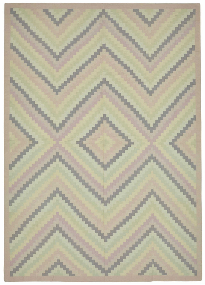 10x14 Geometric Dhurrie Kilim Rug - 48897