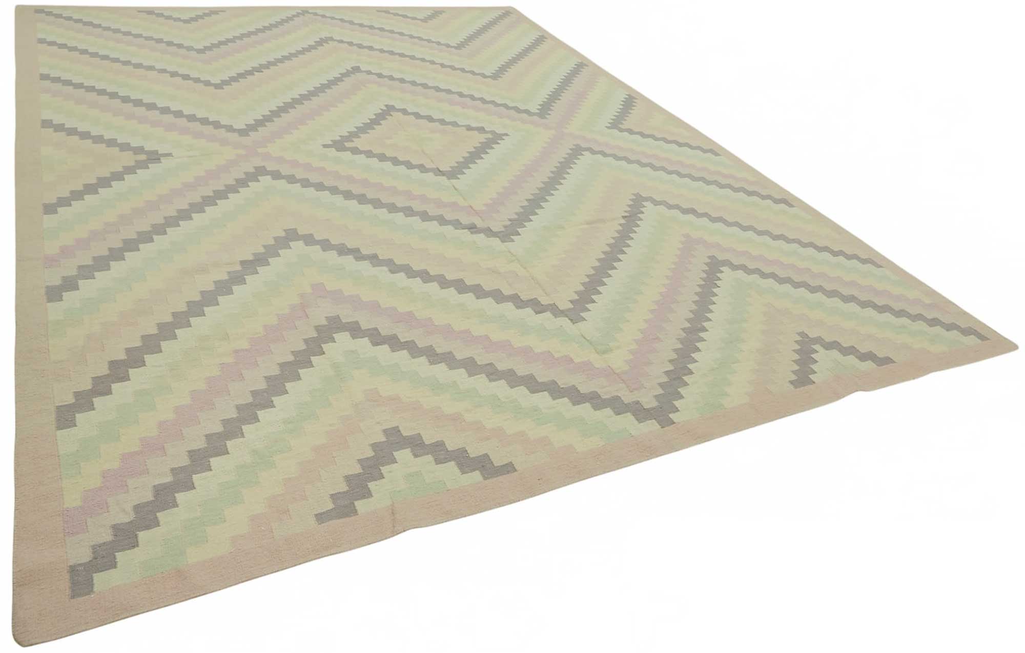 10x14 Geometric Dhurrie Kilim Rug - 48897