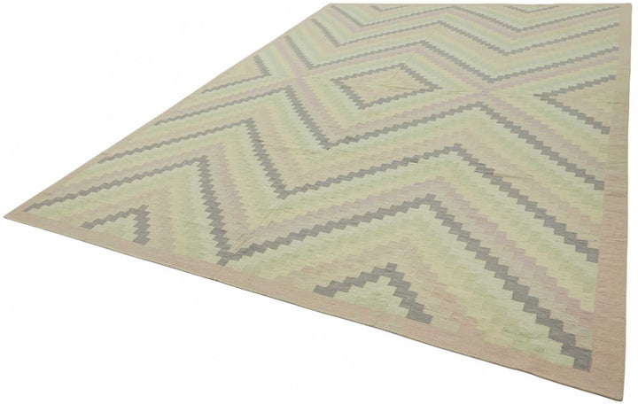 10x14 Geometric Dhurrie Kilim Rug - 48897