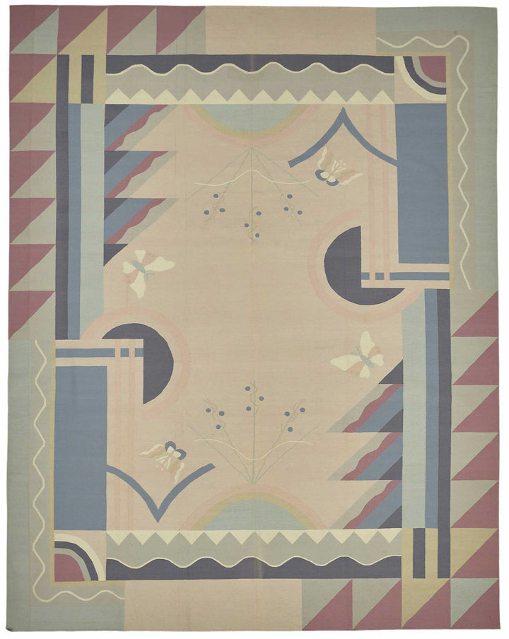 10x13 Geometric Dhurrie Kilim Rug - 48898