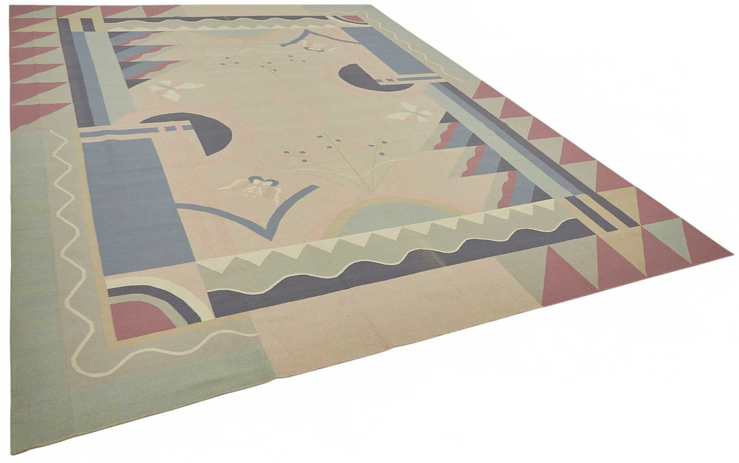 10x13 Geometric Dhurrie Kilim Rug - 48898