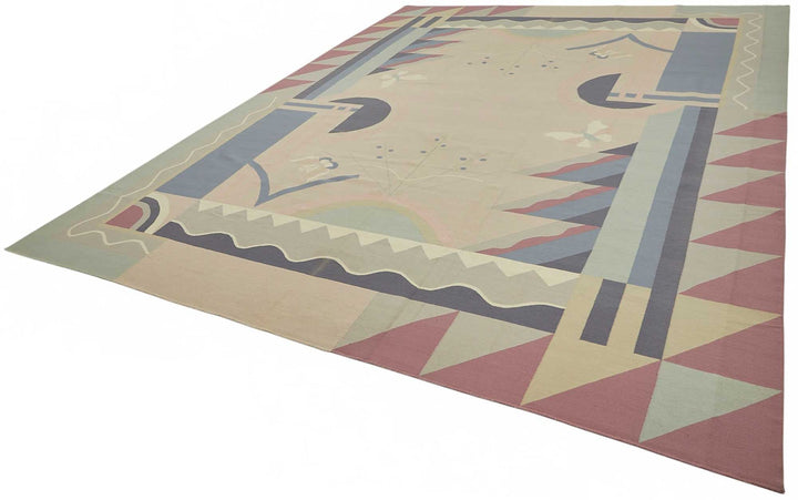 10x13 Geometric Dhurrie Kilim Rug - 48898