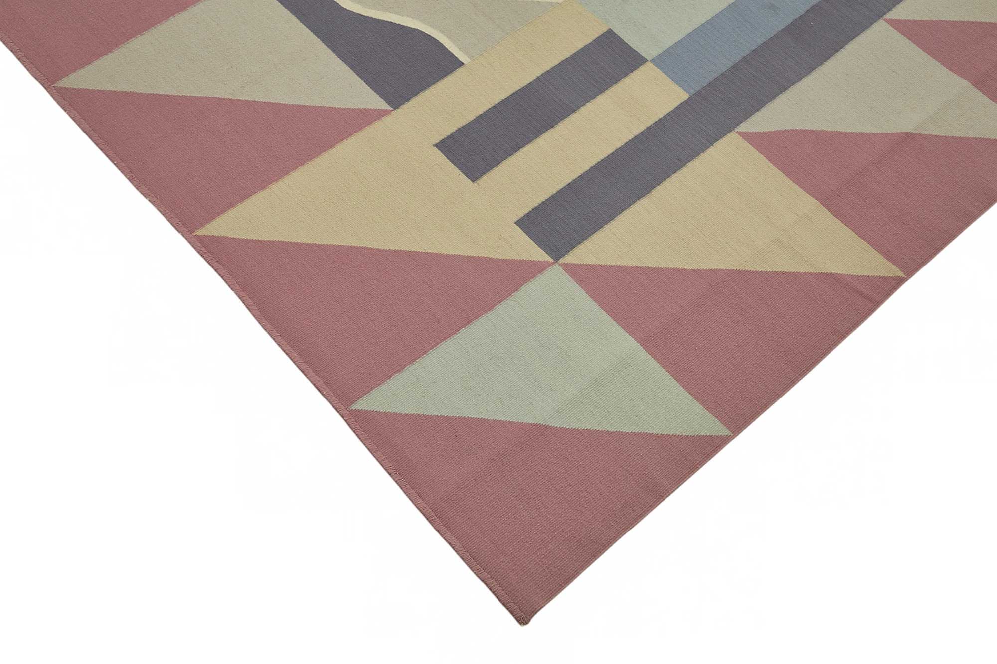 10x13 Geometric Dhurrie Kilim Rug - 48898