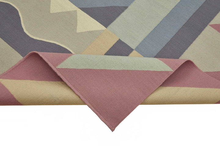 10x13 Geometric Dhurrie Kilim Rug - 48898