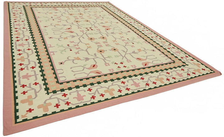 10x14 Geometric Dhurrie Kilim Rug - 48899