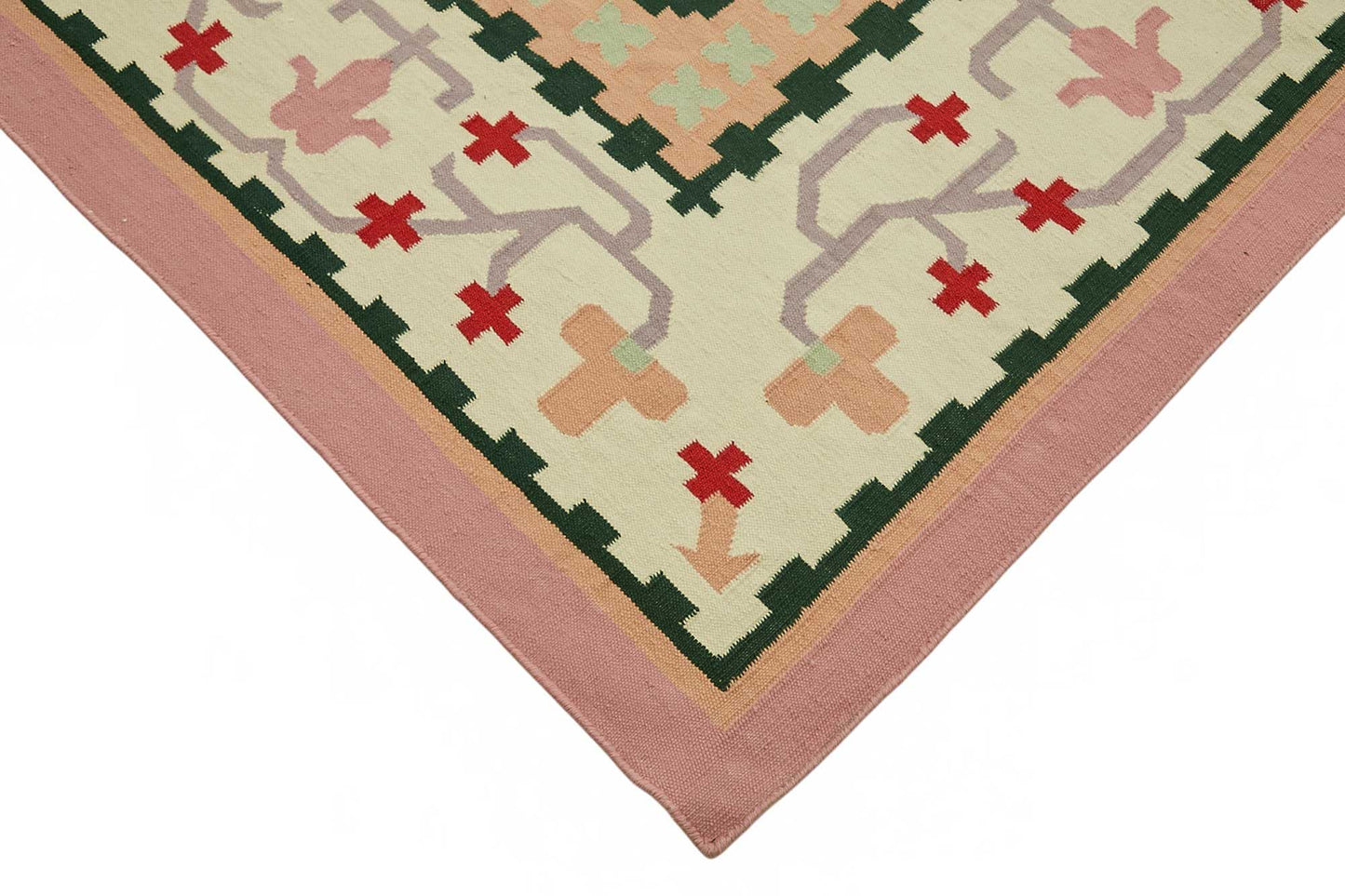 10x14 Geometric Dhurrie Kilim Rug - 48899