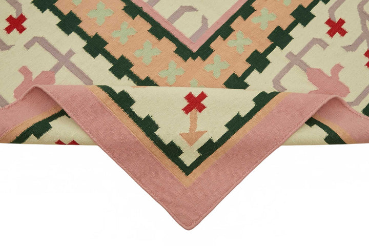 10x14 Geometric Dhurrie Kilim Rug - 48899