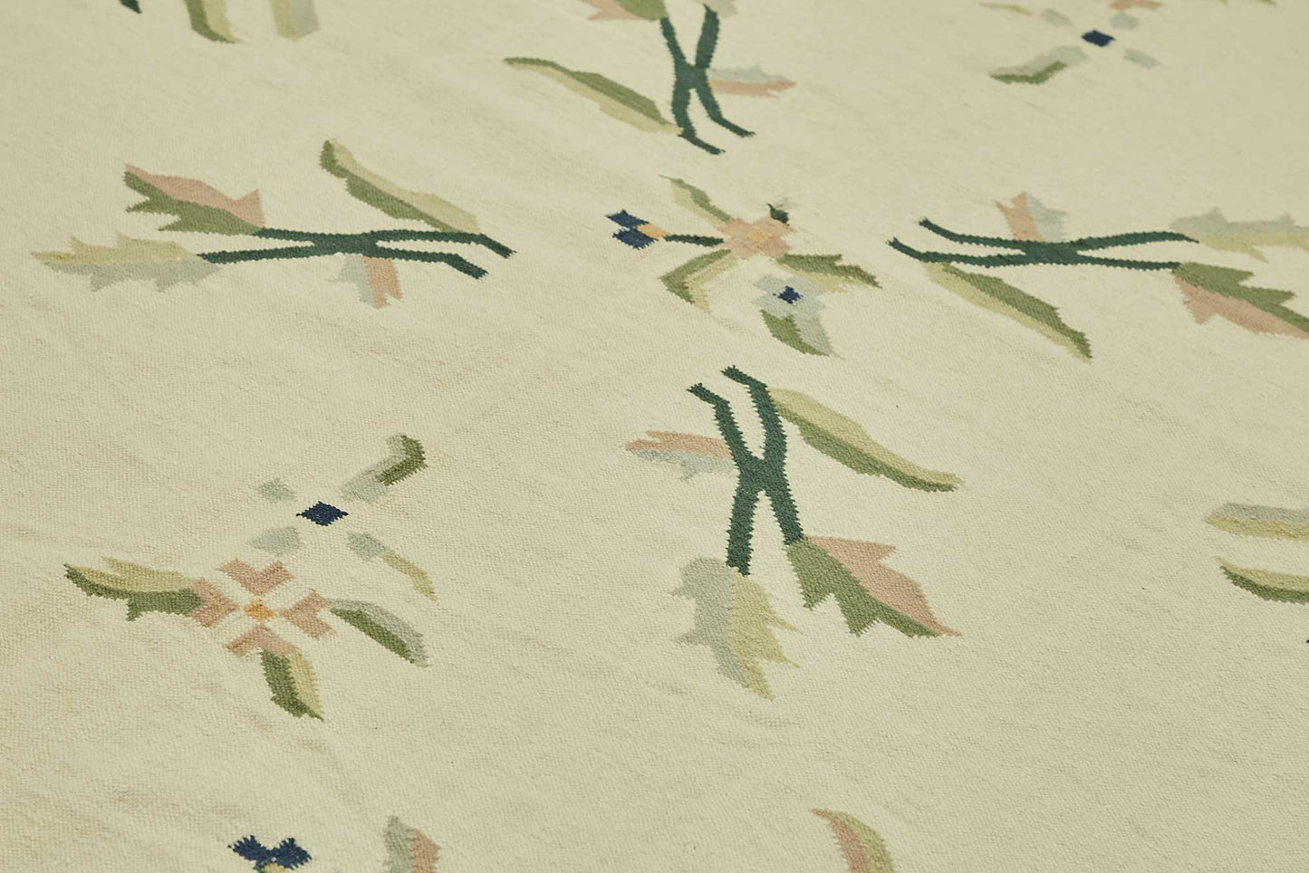 10x13 Handwoven Floral Dhurrie Kilim Rug - 48901