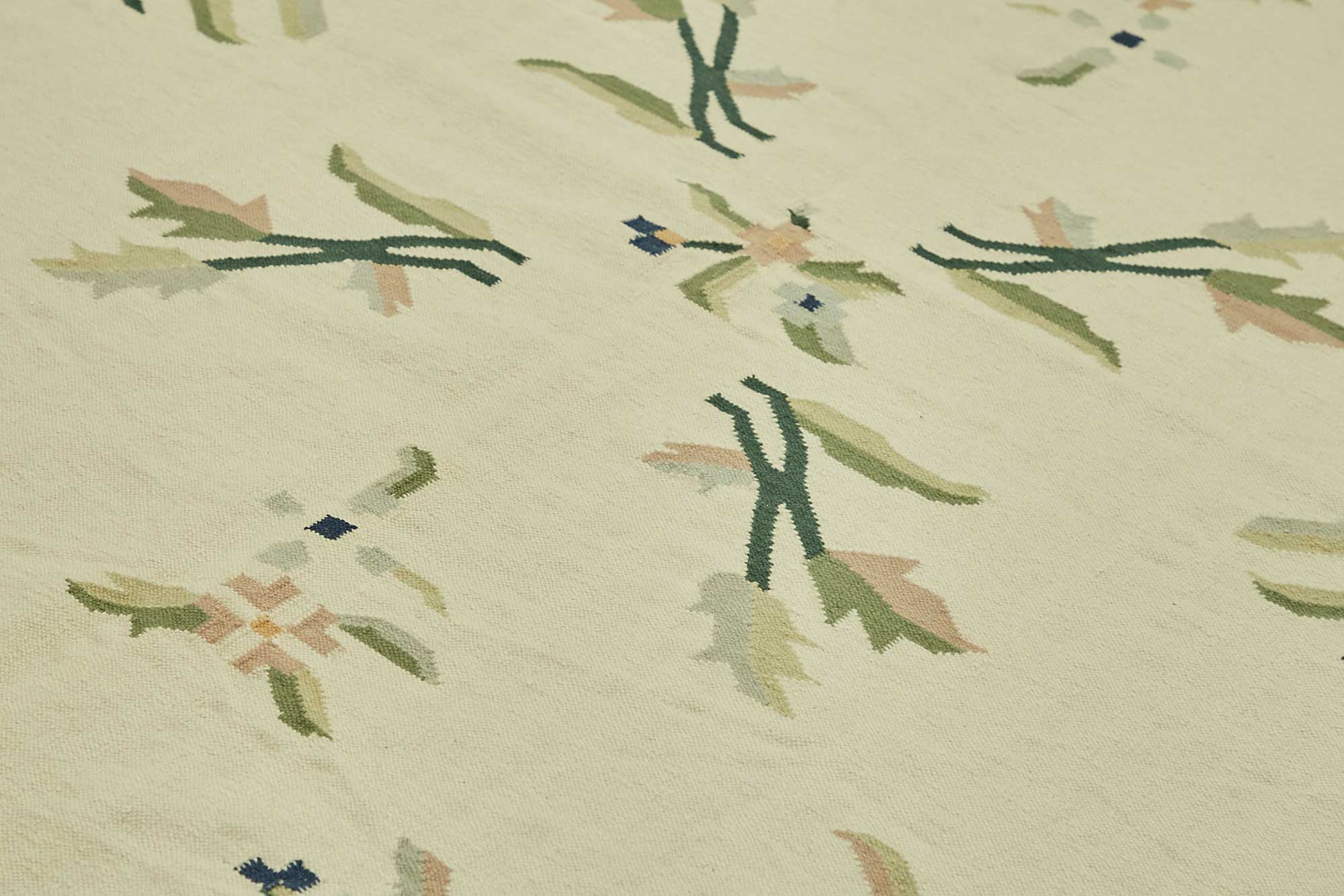 10x13 Handwoven Floral Dhurrie Kilim Rug - 48901