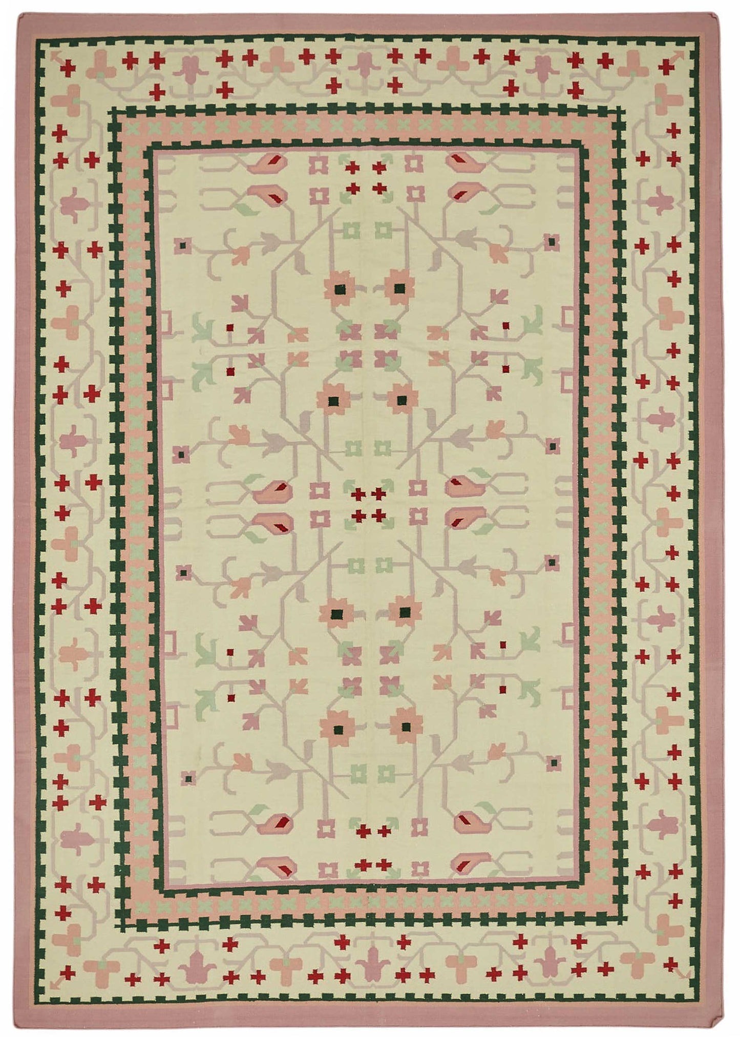 9x14 Tribal Dhurrie Kilim Rug - 48902