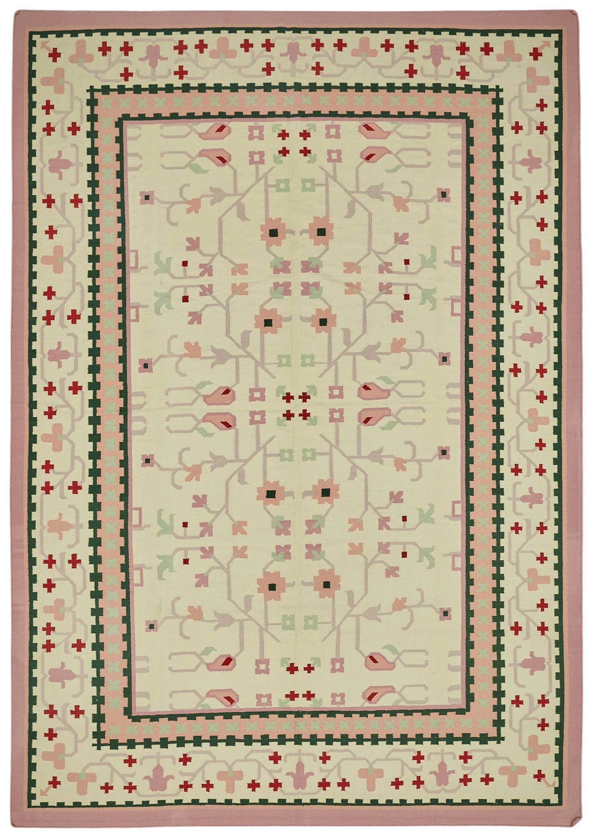 9x14 Tribal Dhurrie Kilim Rug - 48902