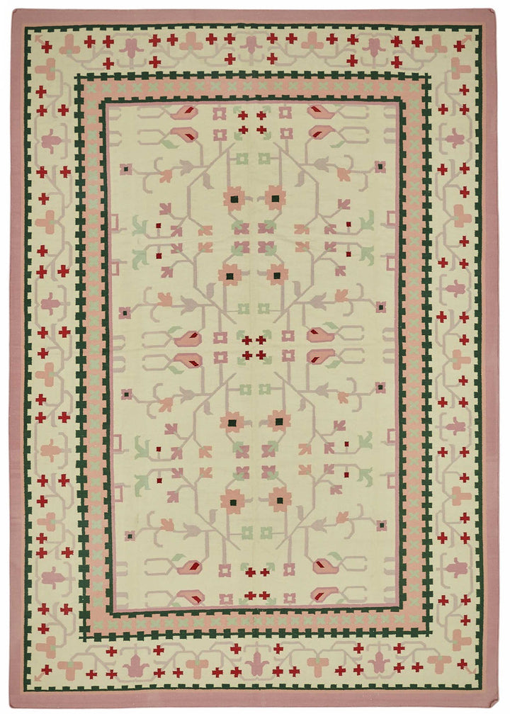 9x14 Tribal Dhurrie Kilim Rug - 48902