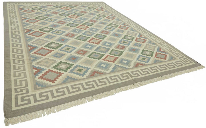 10x14 Hand-Woven Dhurrie Kilim Rug - 48903