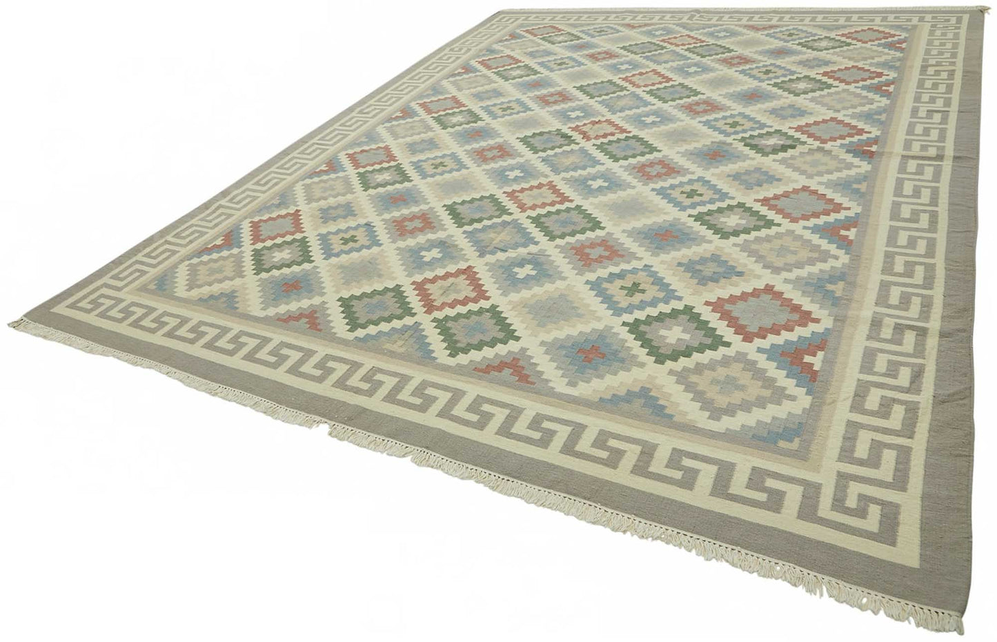 10x14 Hand-Woven Dhurrie Kilim Rug - 48903