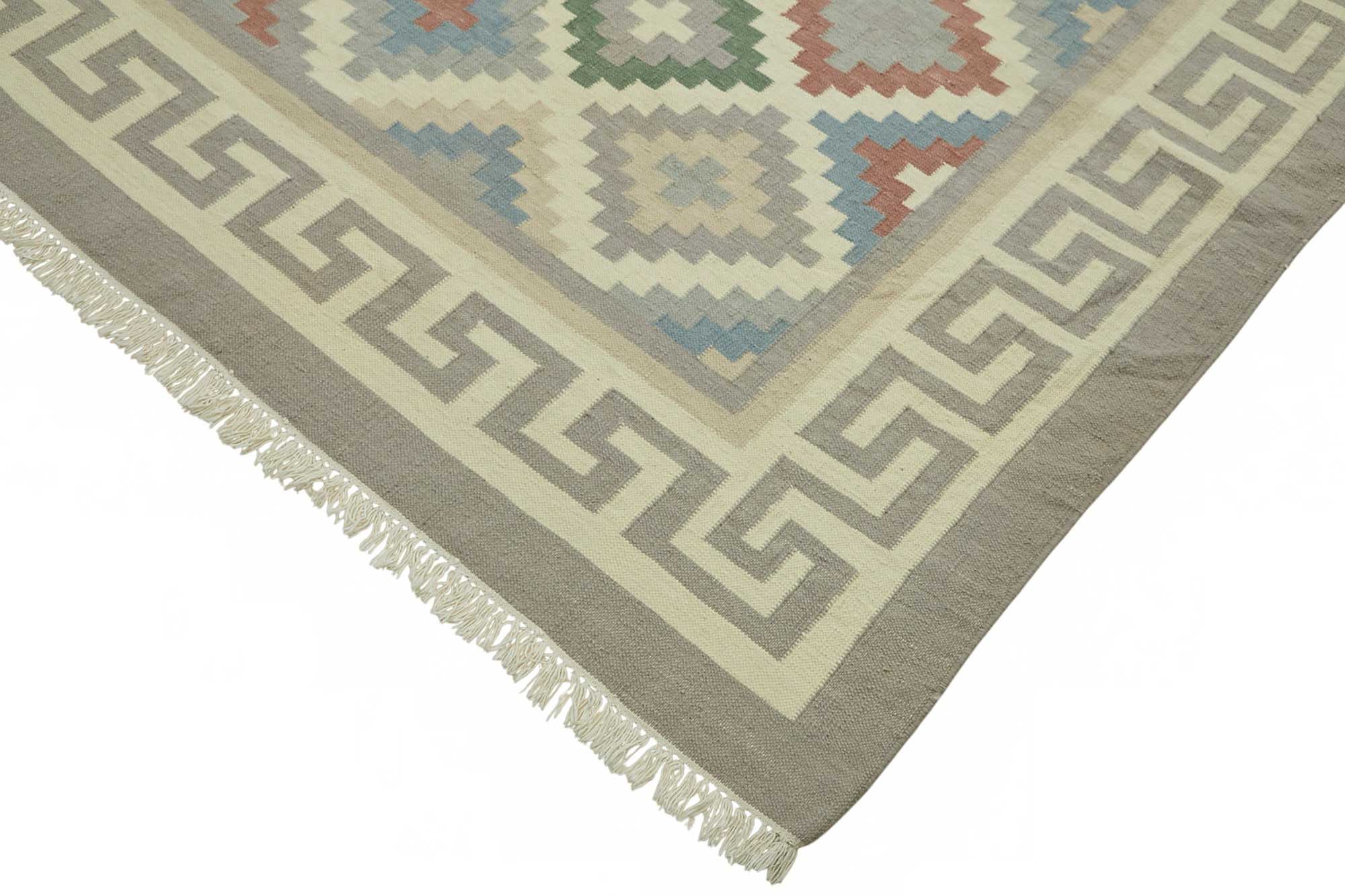 10x14 Hand-Woven Dhurrie Kilim Rug - 48903