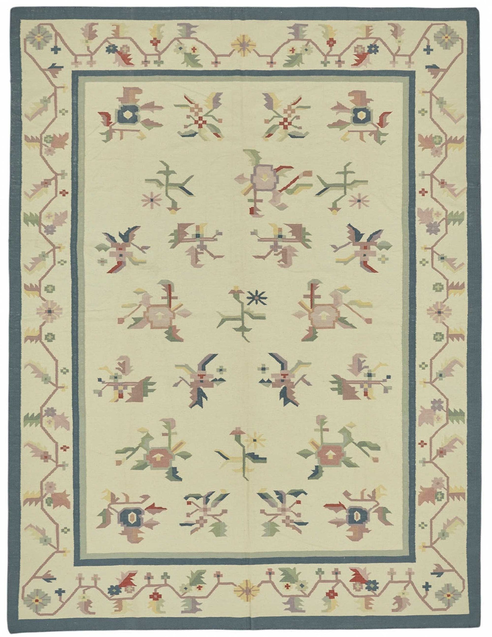 9x12 Handwoven Tribal Dhurrie Kilim Rug - 48904