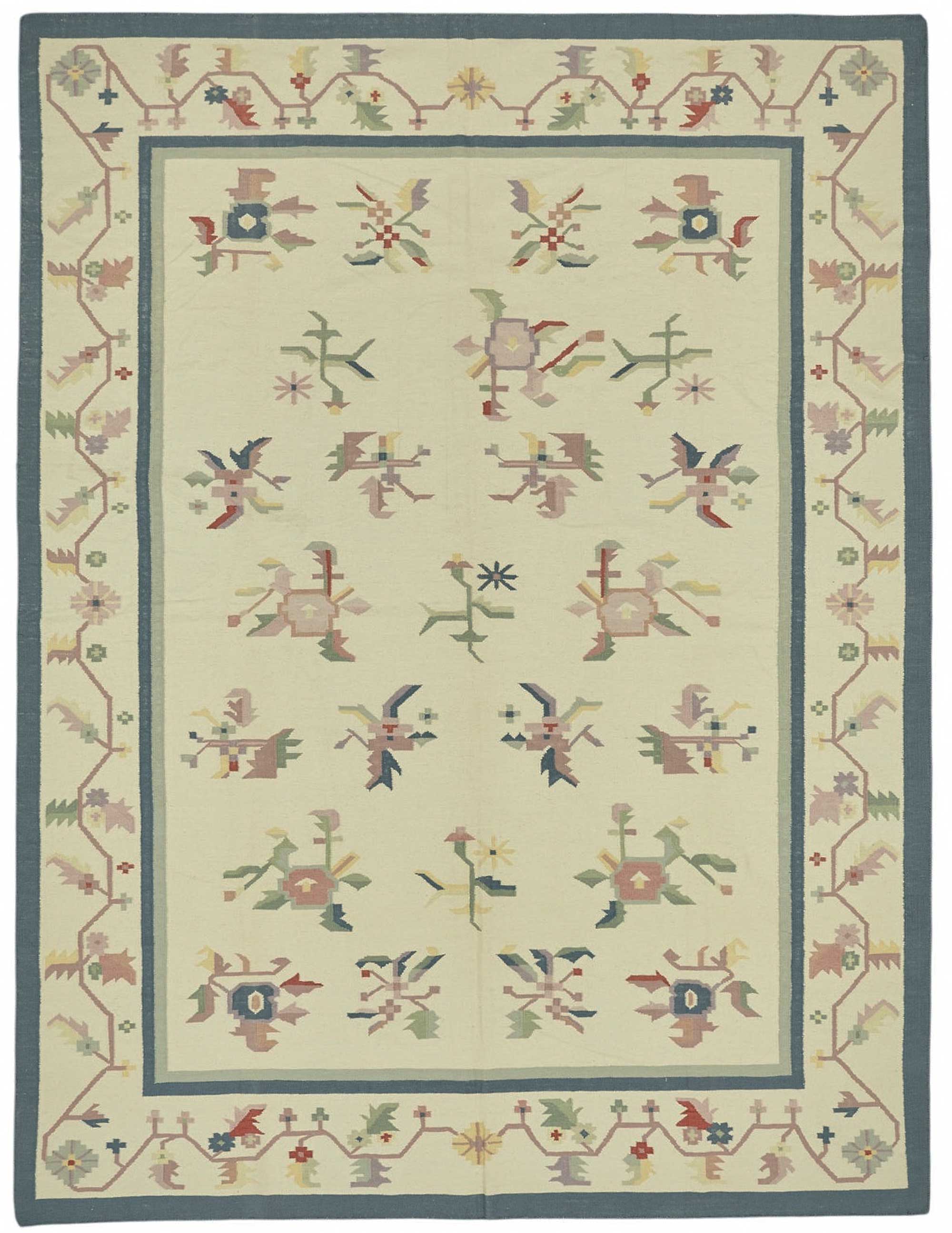 9x12 Handwoven Tribal Dhurrie Kilim Rug - 48904