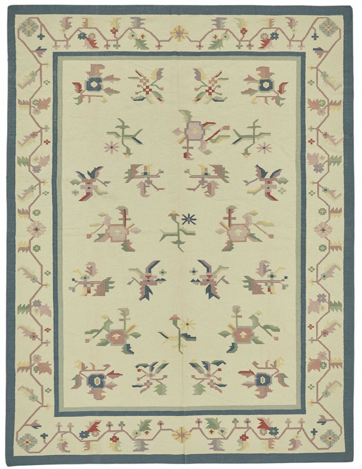 9x12 Handwoven Tribal Dhurrie Kilim Rug - 48904