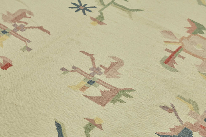 9x12 Handwoven Tribal Dhurrie Kilim Rug - 48904