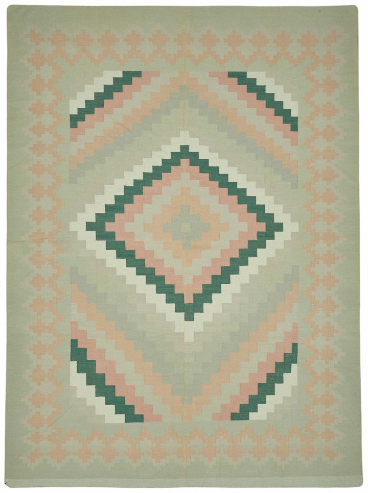 10x13 Geometric Dhurrie Kilim Rug - 48905