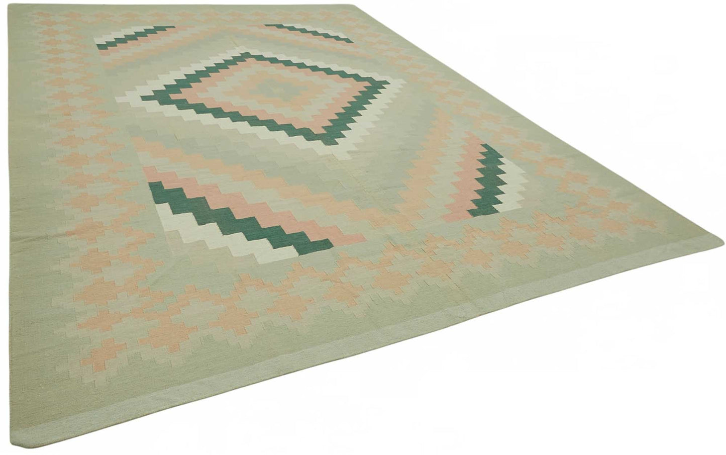 10x13 Geometric Dhurrie Kilim Rug - 48905