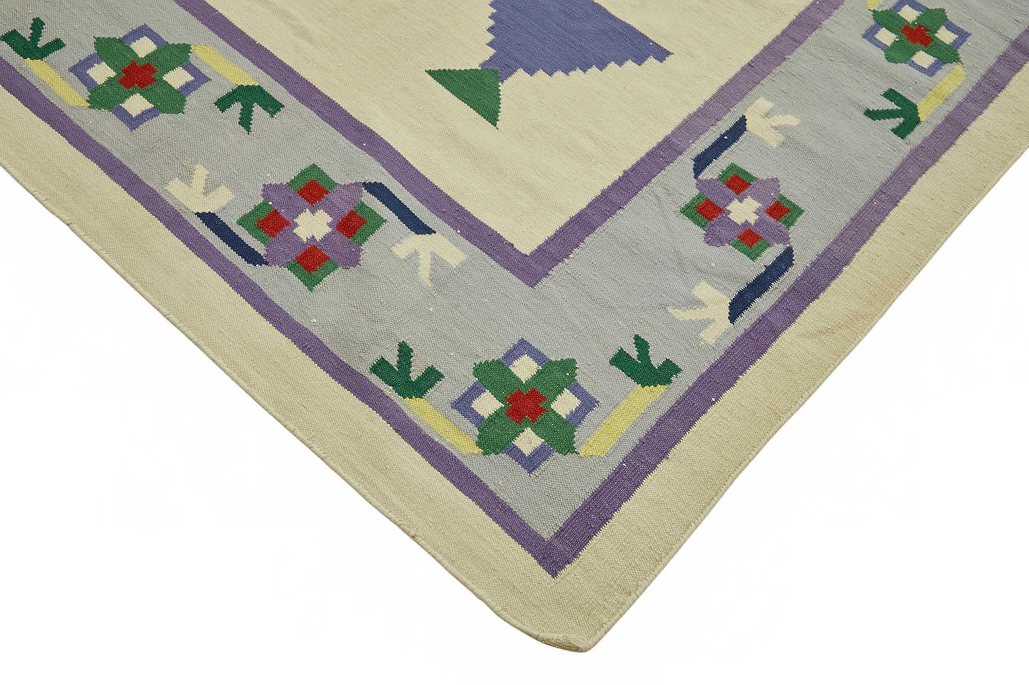 9x14 Geometric Dhurrie Kilim Rug - 48906