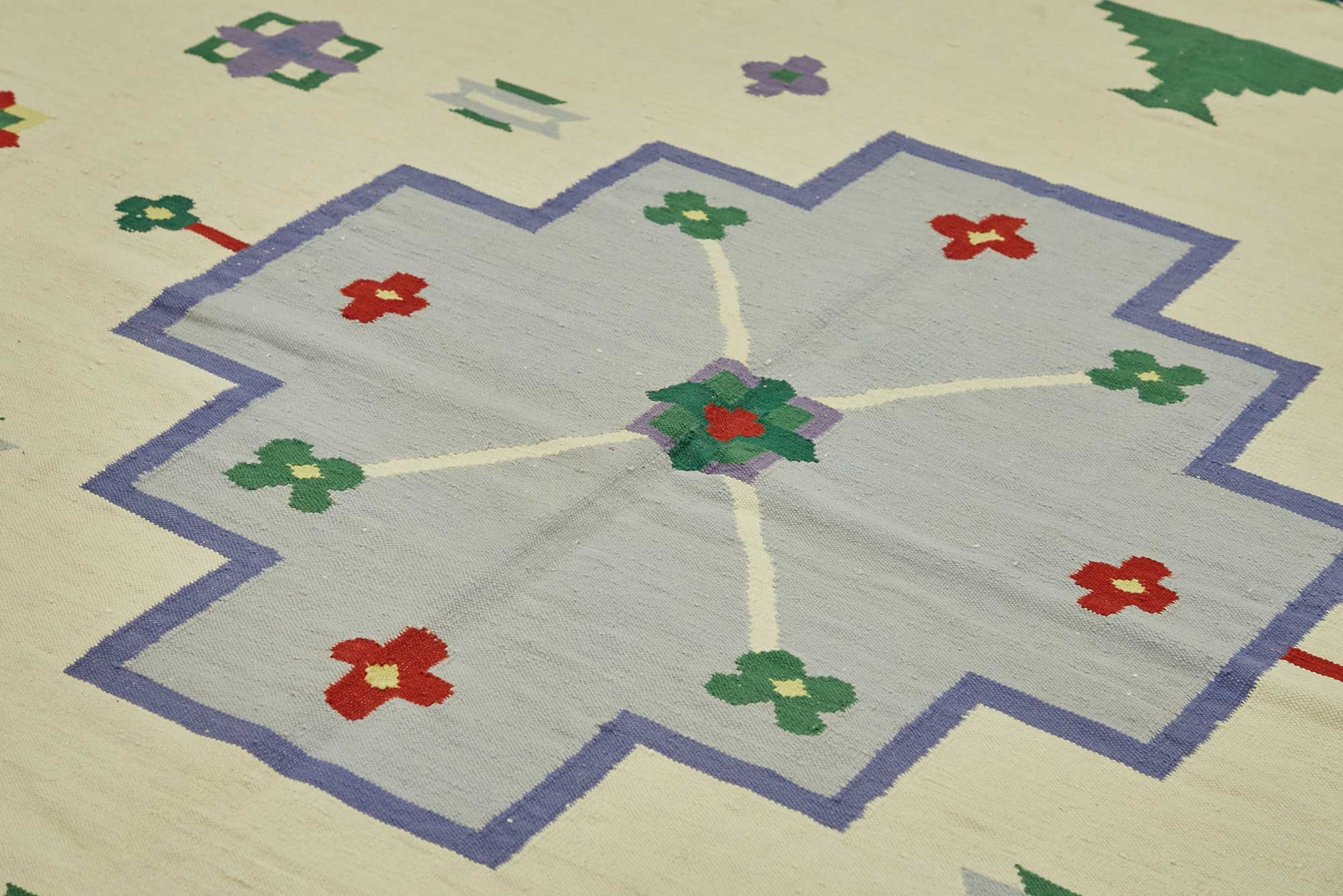 9x14 Geometric Dhurrie Kilim Rug - 48906