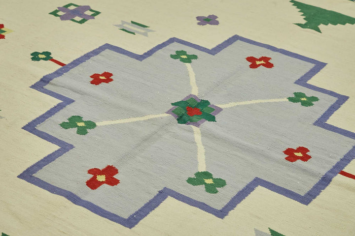 9x14 Geometric Dhurrie Kilim Rug - 48906