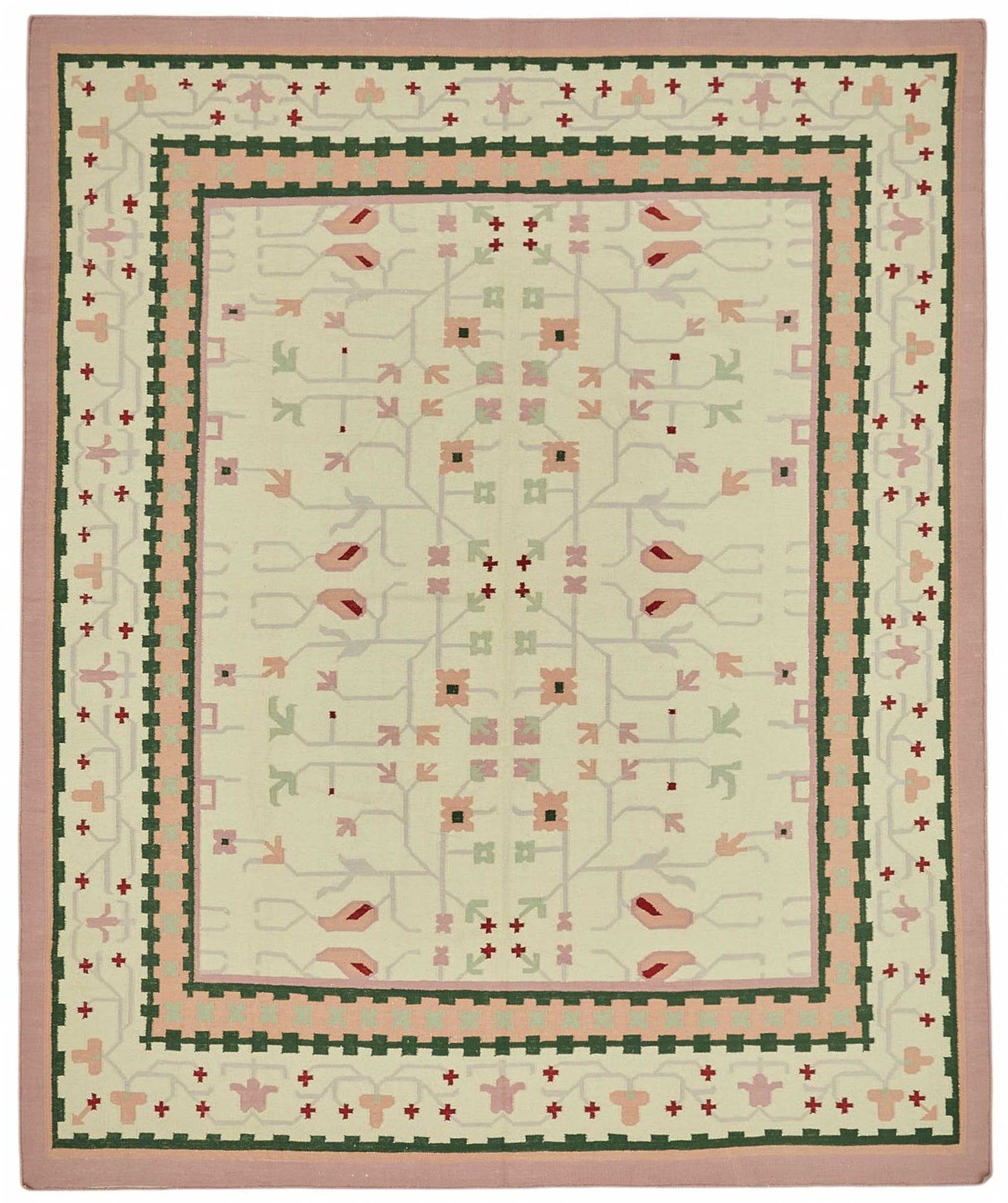 8x10 Handwoven Tribal Dhurrie Kilim Rug - 48907