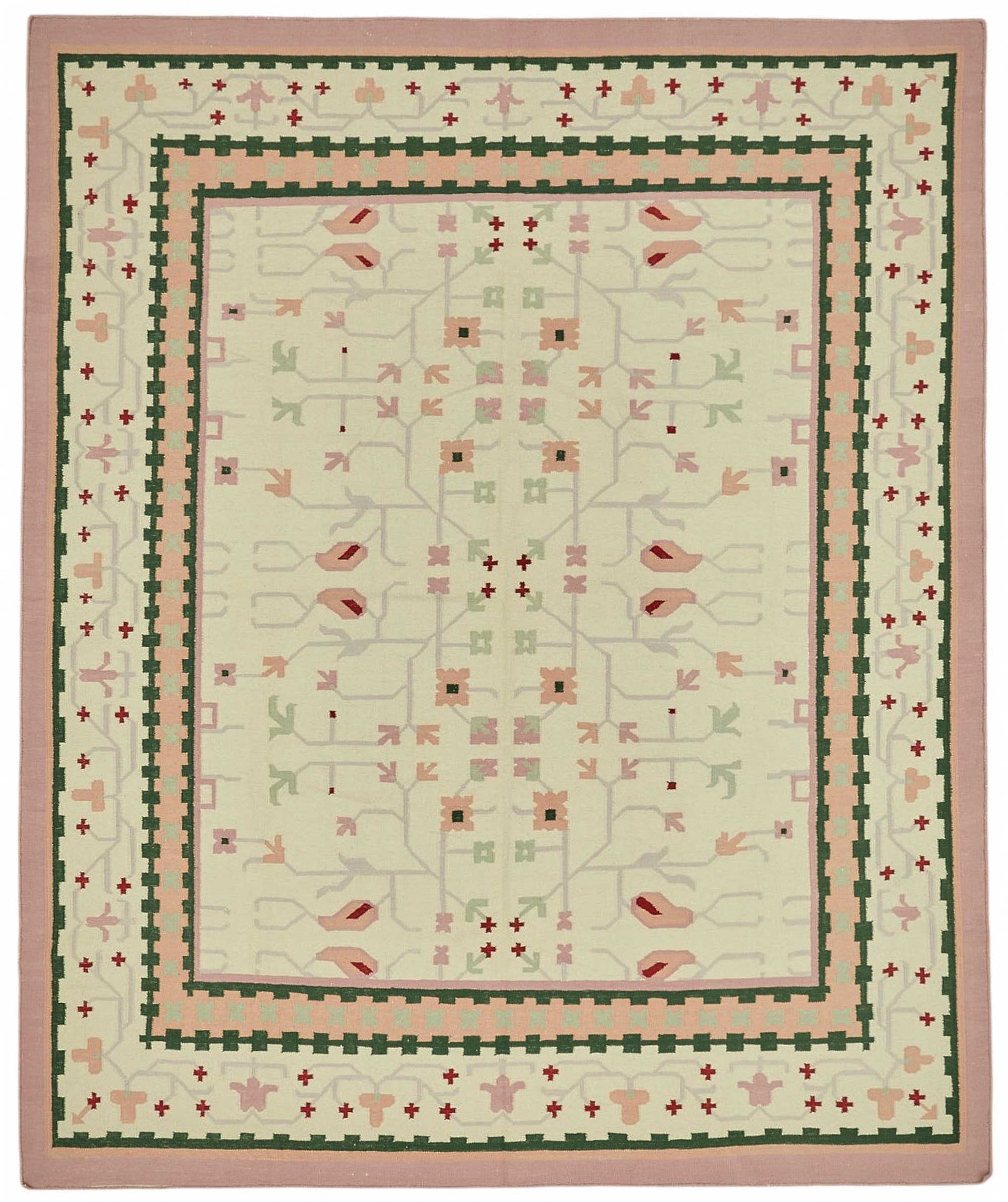 8x10 Handwoven Tribal Dhurrie Kilim Rug - 48907