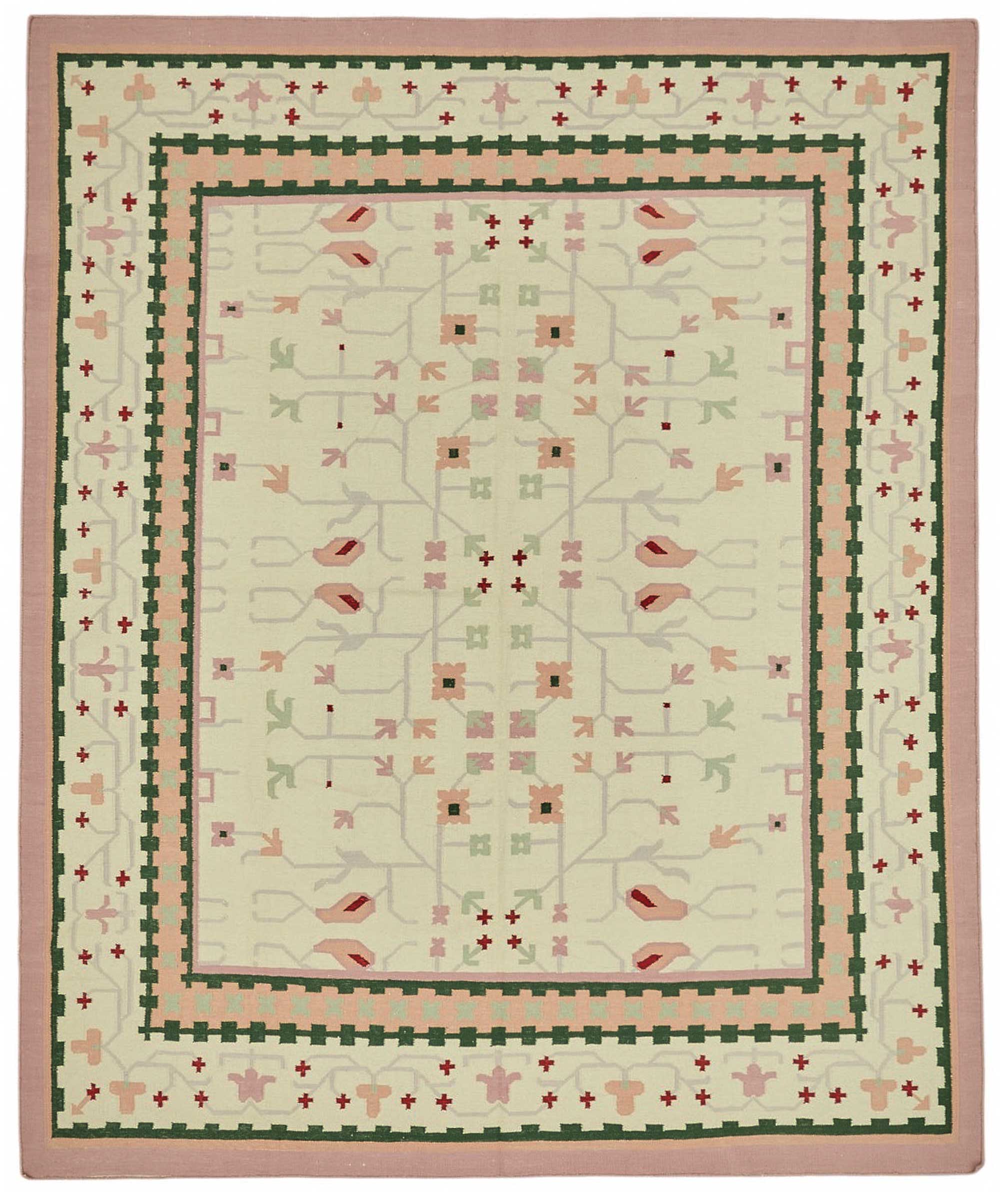 8x10 Handwoven Tribal Dhurrie Kilim Rug - 48907