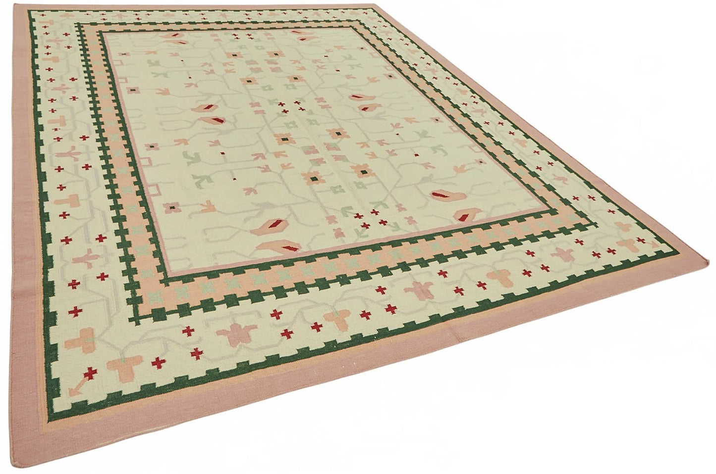8x10 Handwoven Tribal Dhurrie Kilim Rug - 48907