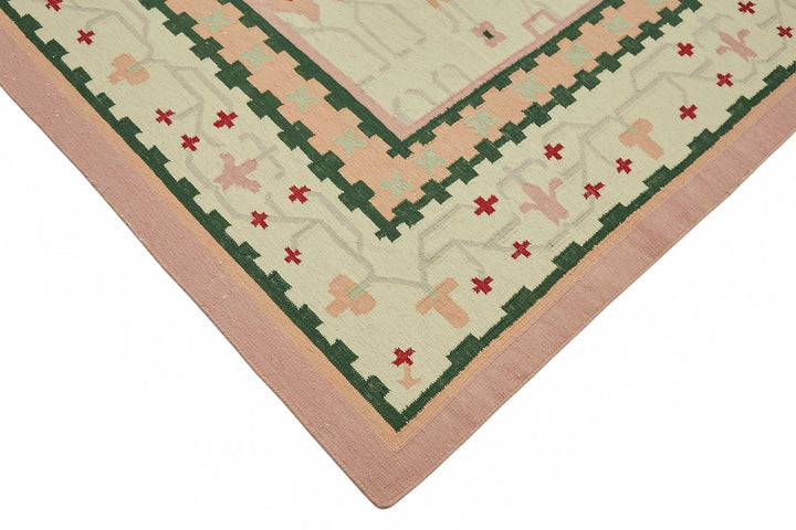 8x10 Handwoven Tribal Dhurrie Kilim Rug - 48907