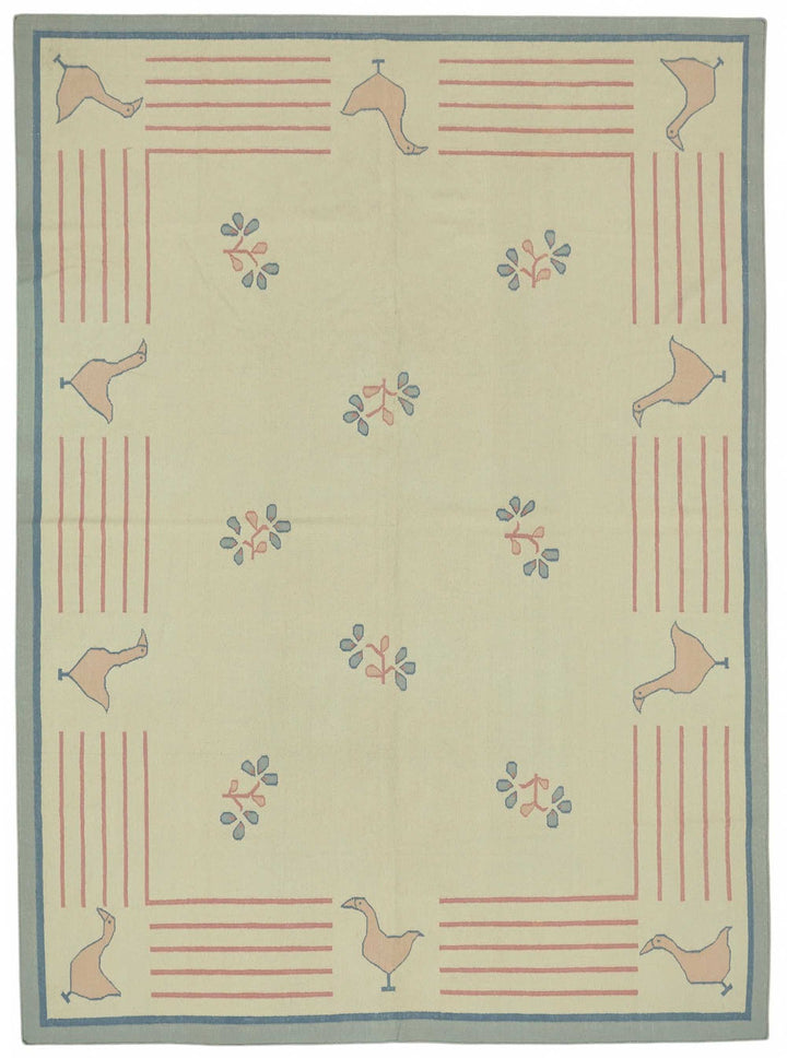 9x12 Handwoven Tribal Dhurrie Kilim Rug - 48910