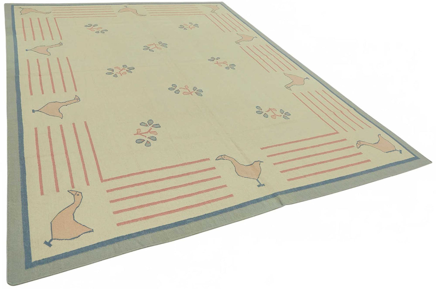 9x12 Handwoven Tribal Dhurrie Kilim Rug - 48910