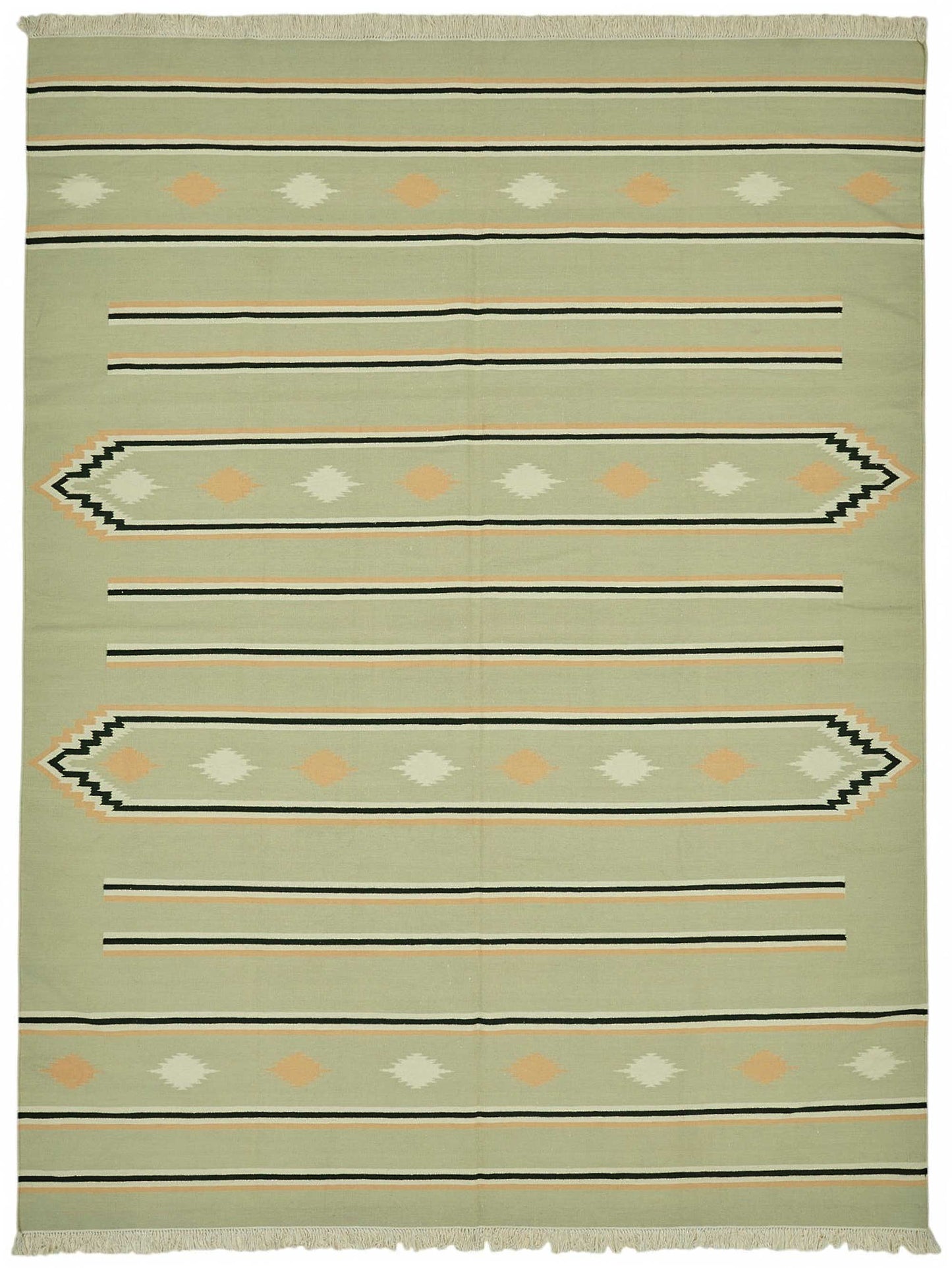9x12 Striped Dhurrie Kilim Rug - 48911
