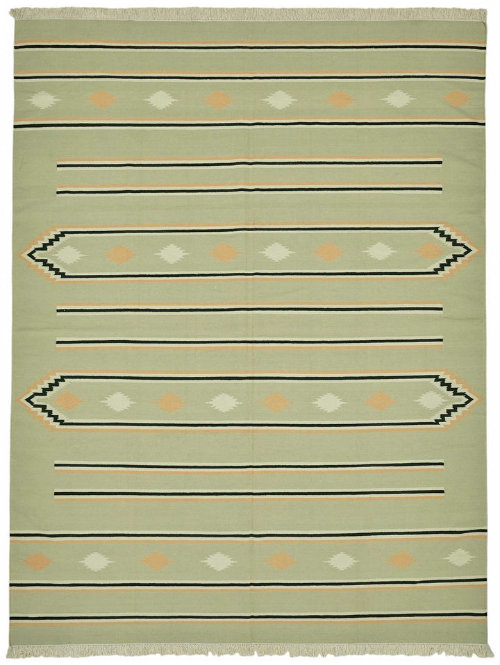 9x12 Striped Dhurrie Kilim Rug - 48911