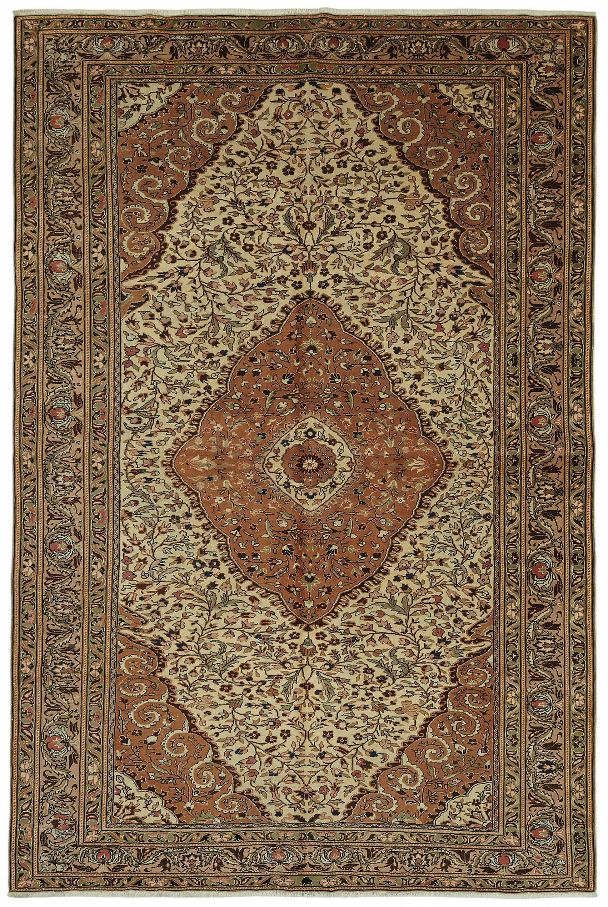 7x10 Hand-Knotted Turkish Wool Rug - 49004
