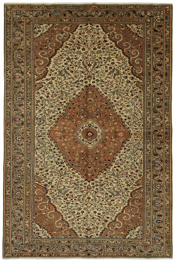 7x10 Hand-Knotted Turkish Wool Rug - 49004