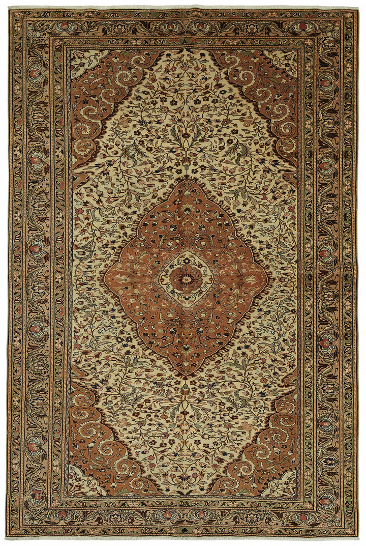7x10 Hand-Knotted Turkish Wool Rug - 49004
