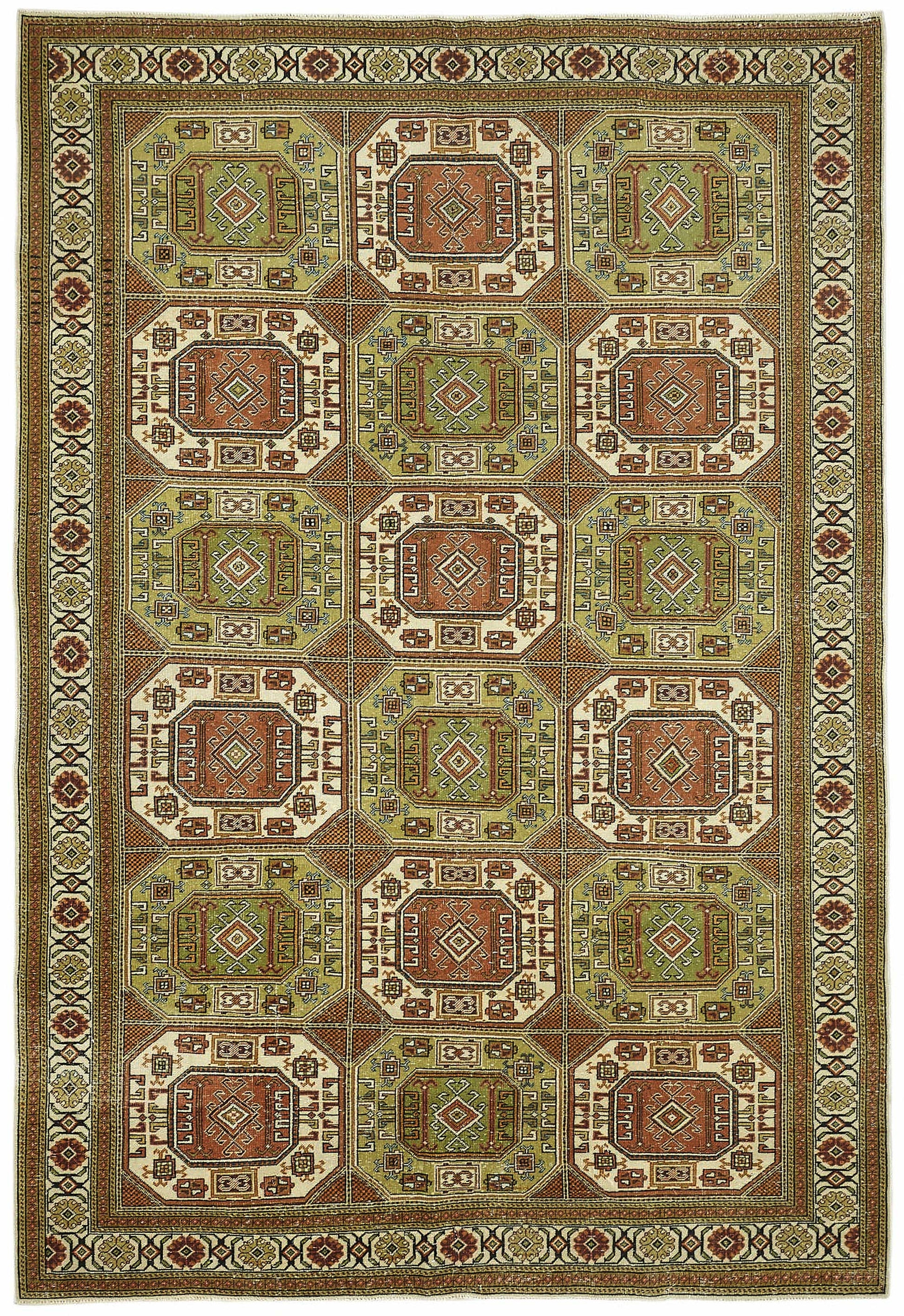 7x10 Hand-Knotted Turkish Wool Rug - 49016