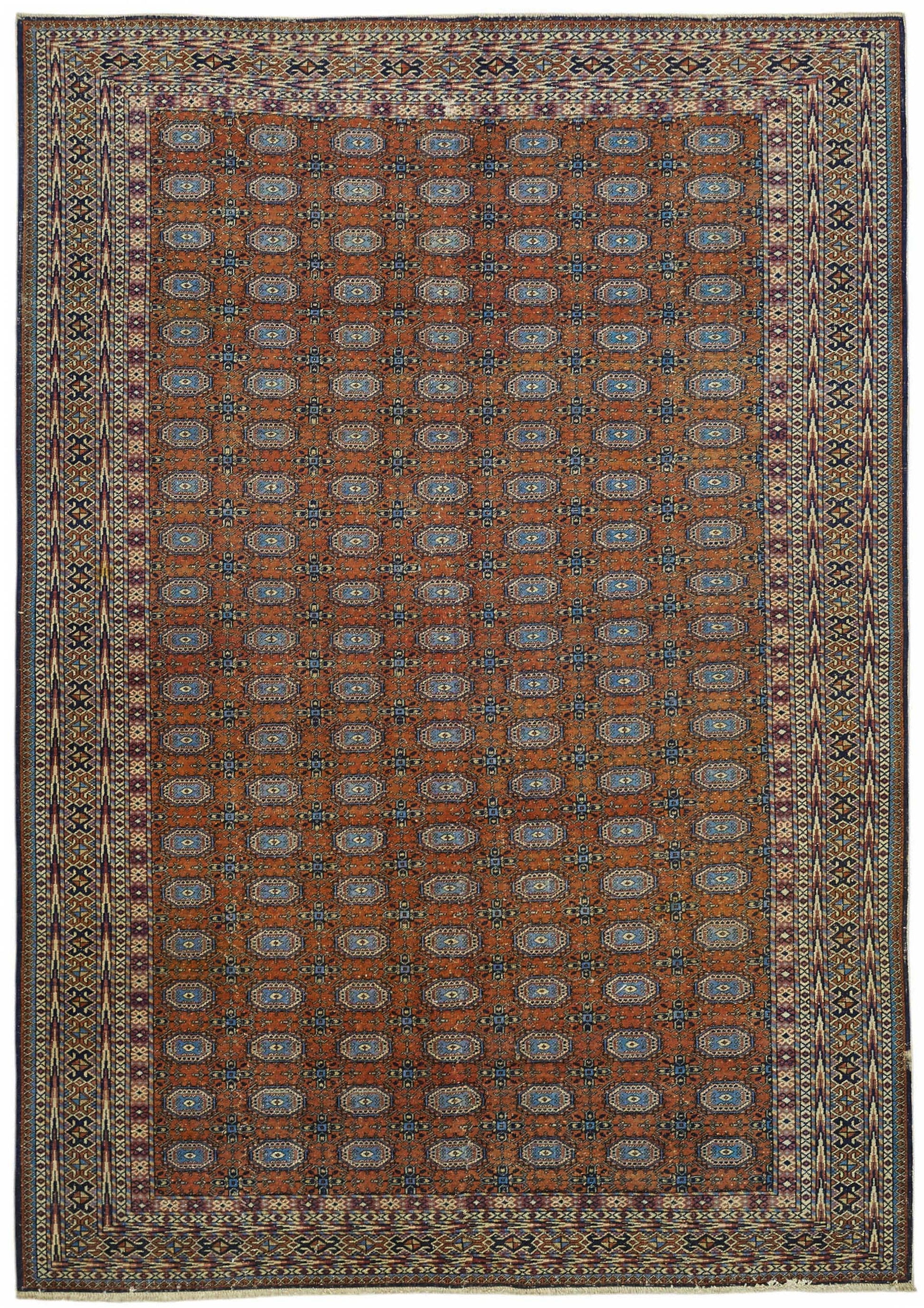 7x10 Hand-Knotted Turkish Wool Rug - 49053