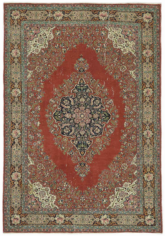 7x10 Hand-Knotted Turkish Wool Rug - 49060