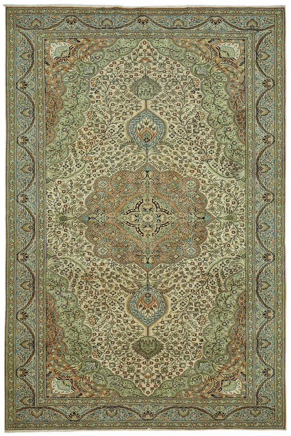 7x10 Hand-Knotted Turkish Wool Rug - 49065