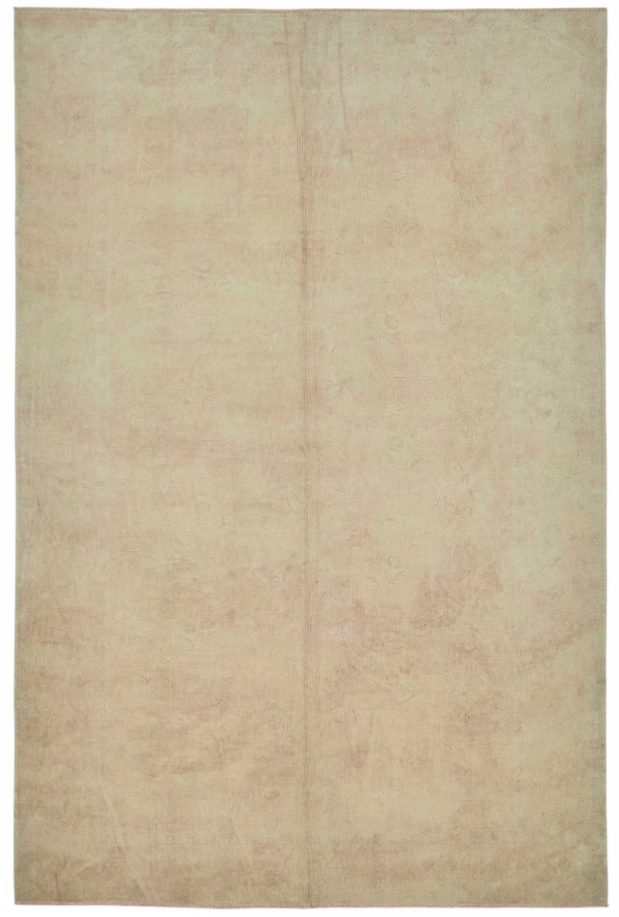 7x10 Beige Modern Solid Oushak Rug - 49083