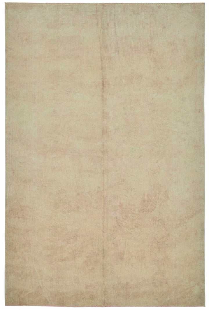 7x10 Beige Modern Solid Oushak Rug - 49083