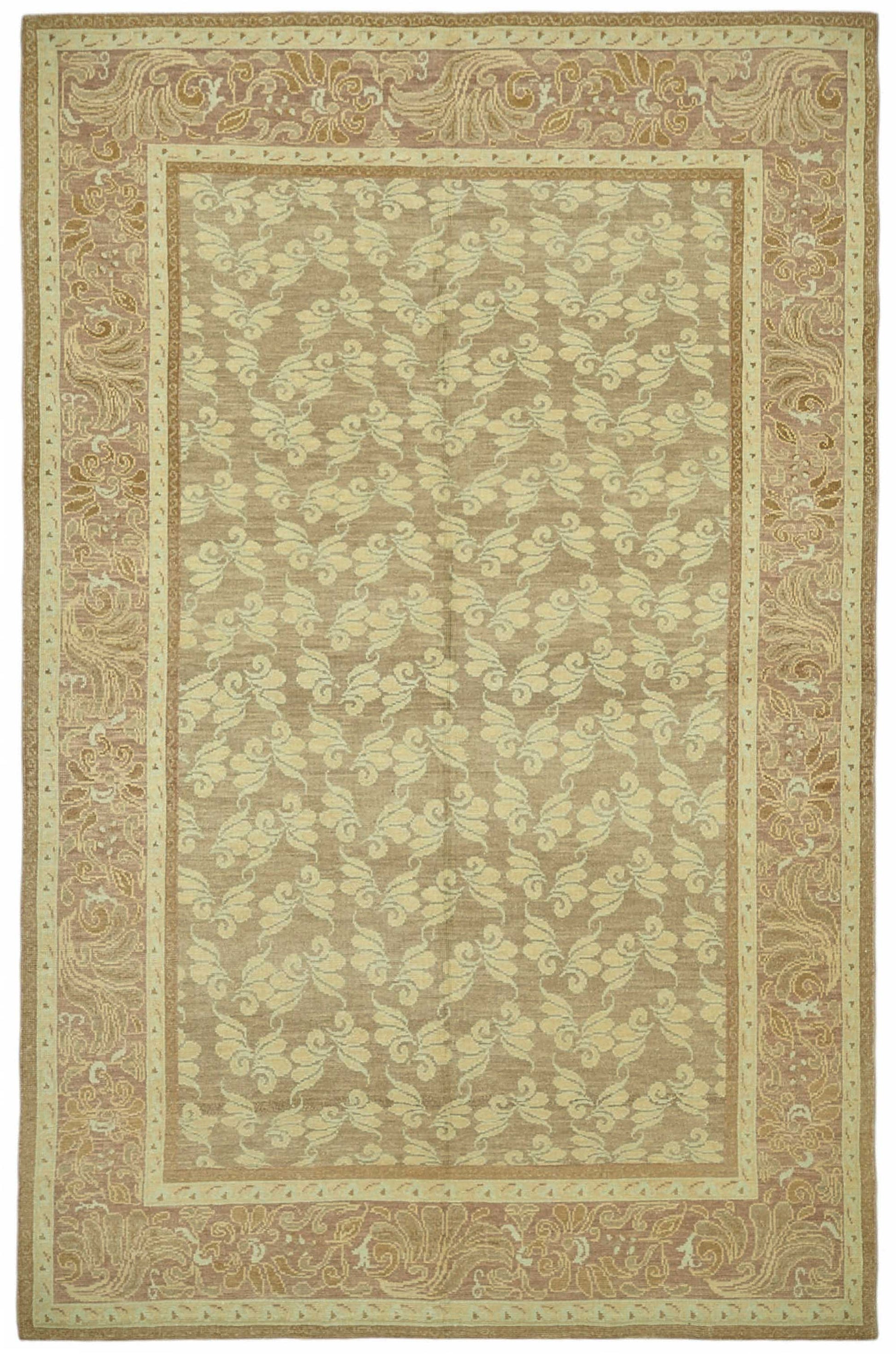 7x10 Hand-Knotted Wool Oushak Rug - 49084