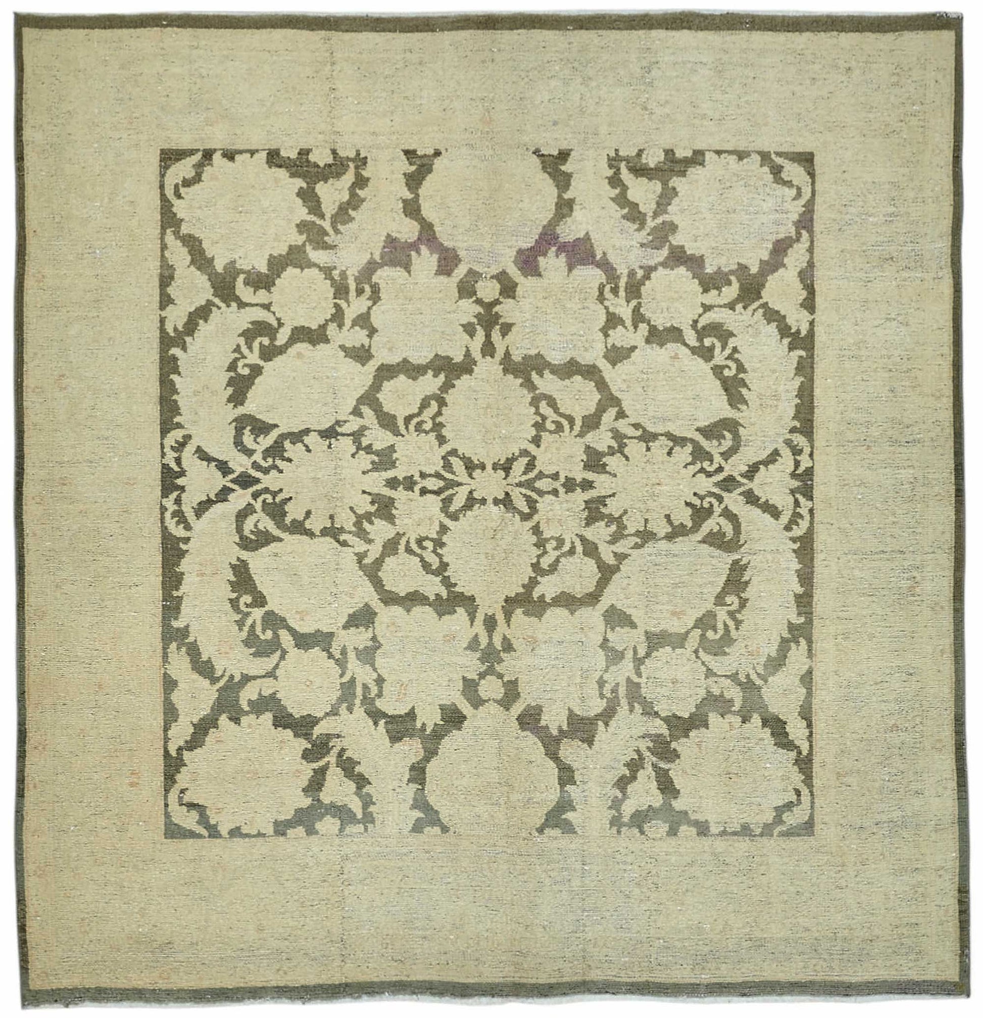 6x6 Hand-Knotted Wool Oushak Rug - 49088