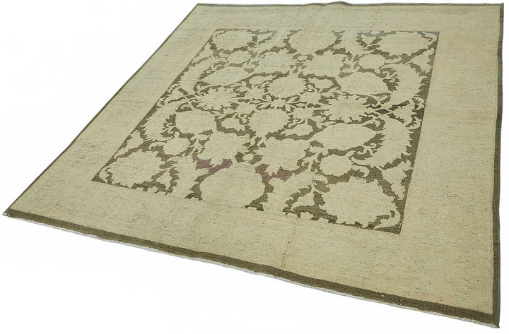 6x6 Hand-Knotted Wool Oushak Rug - 49088