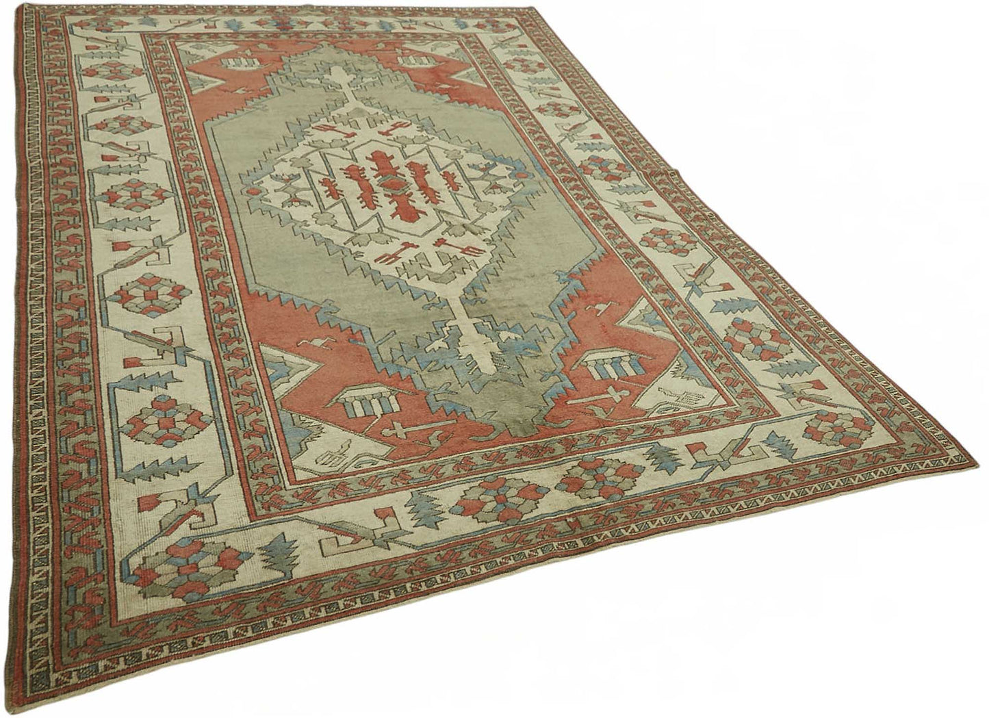7x9 Hand-Knotted Wool Oushak Rug - 49091